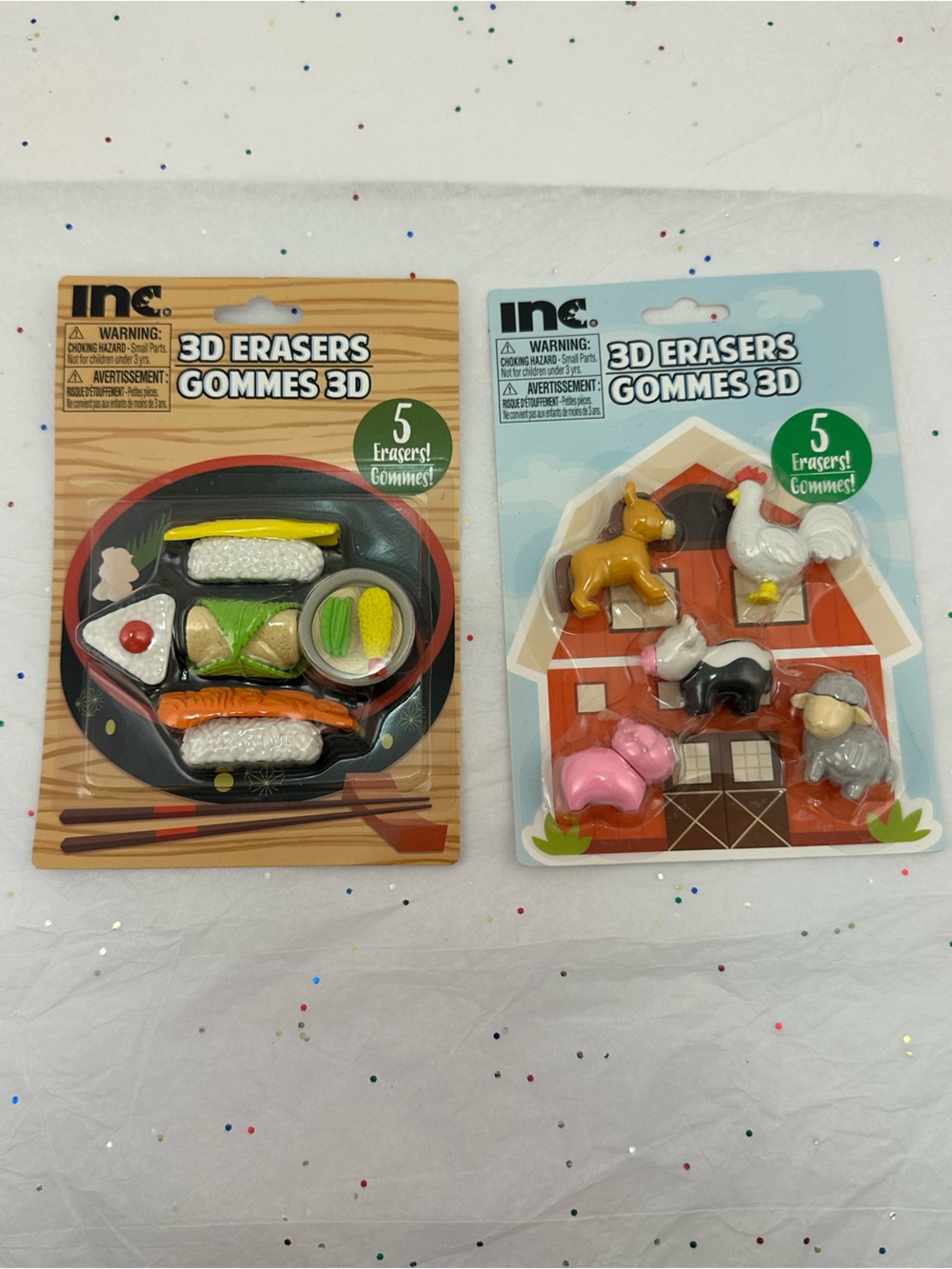 3D Eraser bundle (2 packs 10 erasers total)